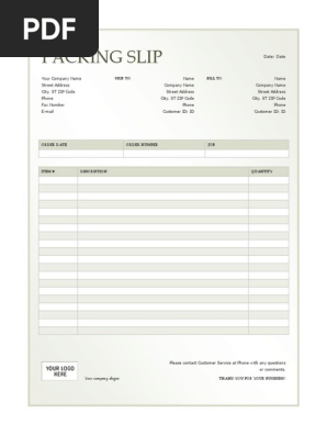 Packing Slip