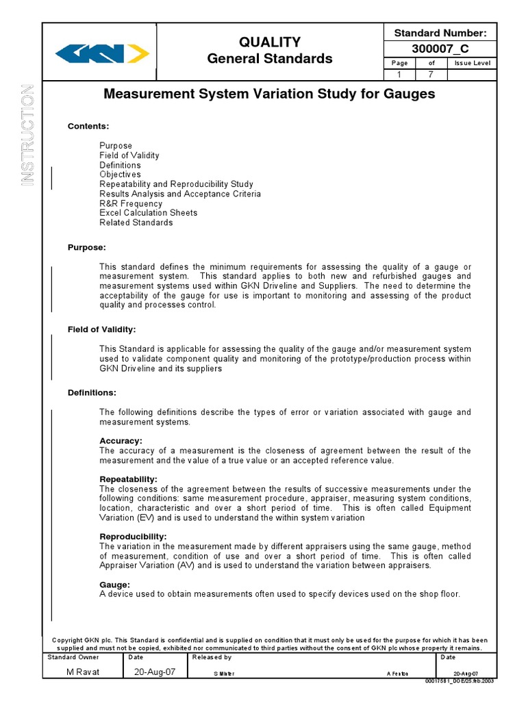 Msa | PDF | Standard Deviation | Accuracy And Precision
