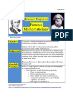 Famous Mathematicians: Research Project On