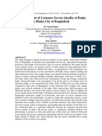 A Measurement of Customer Service Quality of Banks in Dhaka City of Bangladesh