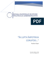 "În Lupta Împotriva Corupției ": Position Paper