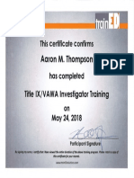 Aaron Title Ix Certificate