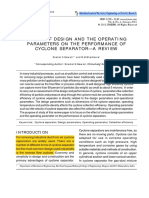 Effect of Design and The Operating Parameters On The Performance of Cyclone Separator-A Review