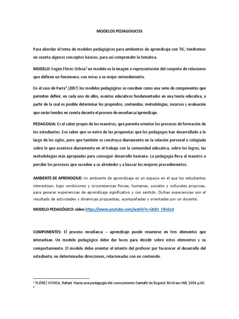 Modelos Pedagógicos en TIC | PDF | Aprendizaje | Maestros