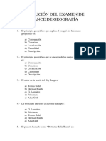 Resolución Del Examen de Avance de Geografía