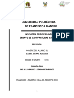 Universidad Politécnica de Francisco I. Madero: Ingeniería en Diseño Industrial ENSAYO DE MANUFACTURAS 1.0, 2.0, 3.0, 4.0