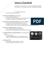 Camera Checklist