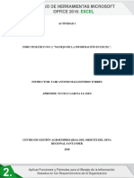 Foro Temático No. 2 Manejo de La Información en Excel