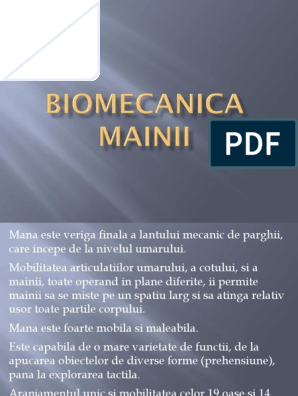 Biomecanica Si Anatomie Principii Generale PDF