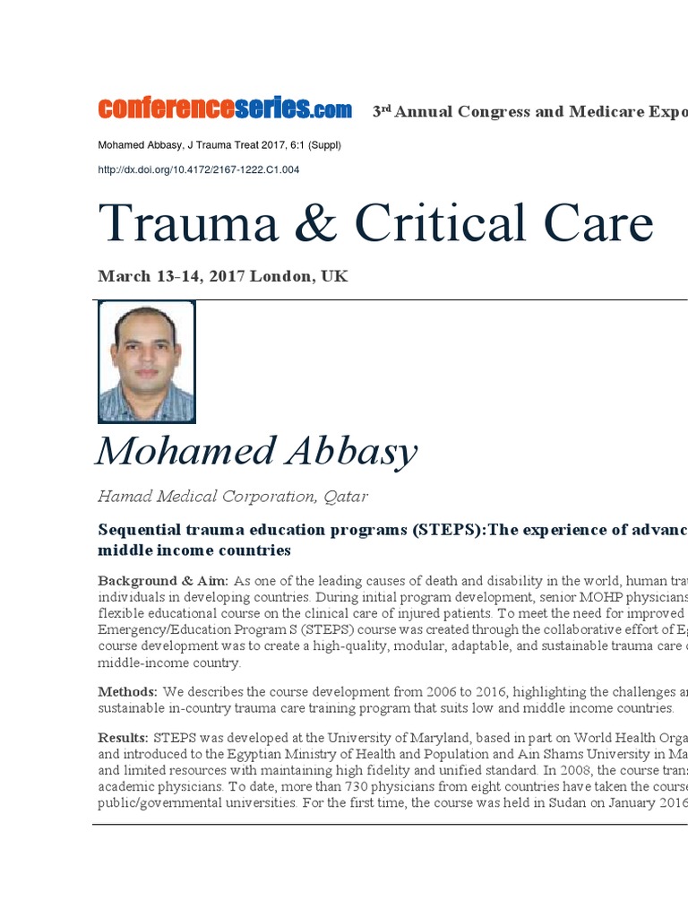 Sequential Trauma Education Programs (STEPS) PDF Major Trauma