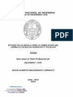 Estudio de La Arcilla para La Fabricacion Del Ladrillo Cocido en Huancayo y Pucallpa