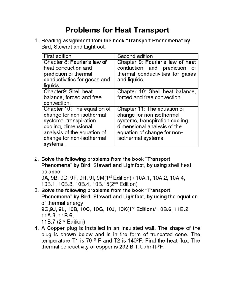 Assignment 3 Problems For Heat Transfer | PDF | Science & Mathematics