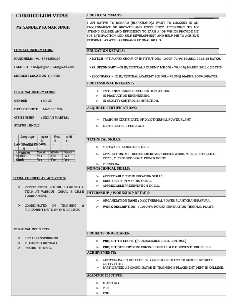 TPC - CV - Student Format | PDF | Business
