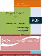 Project Report On: SSL - TTK (A TTK Group Company)