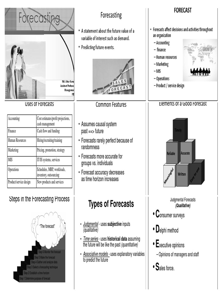 C D E S: Types of Forecasts | PDF | Forecasting | Statistical Analysis