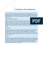 Function of A Teacher in The Classroom