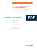 Méthodologie de La Résolution Algébrique:: On Souhaite Trouver Tous Les Nombres Réels X Solutions de L'équation