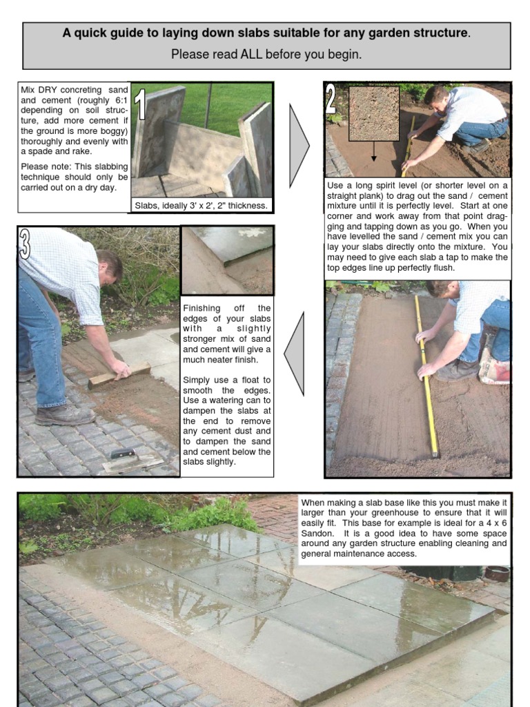 Garden Slab Laying Guide | PDF | Materials | Building Engineering