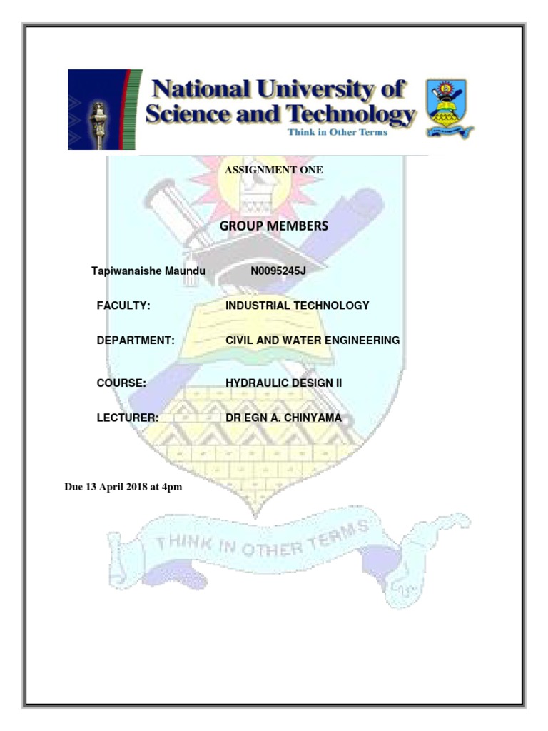 Hydraulic Design Assignment | PDF | River | Dam