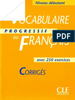 Vocabulaire Progressif Du Francais - Niveau Débutant Corrigés PDF