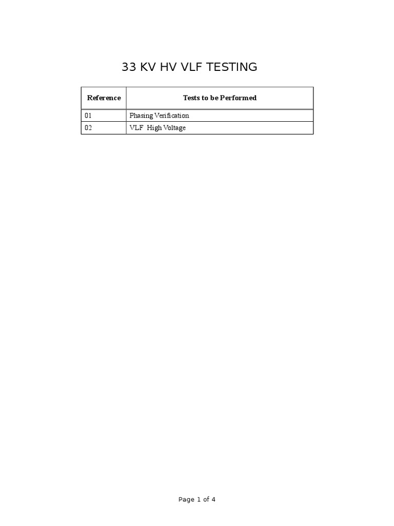 33 KV VLF Method - Statement For ATS | PDF | Electrical Conductor ...