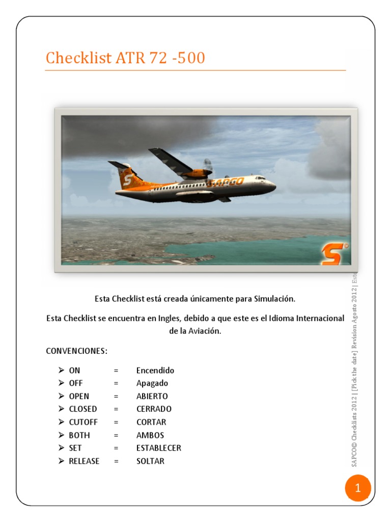 Checklist Atr 72 PDF | PDF