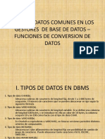 Tipos de Datos - Funciones en Oracle