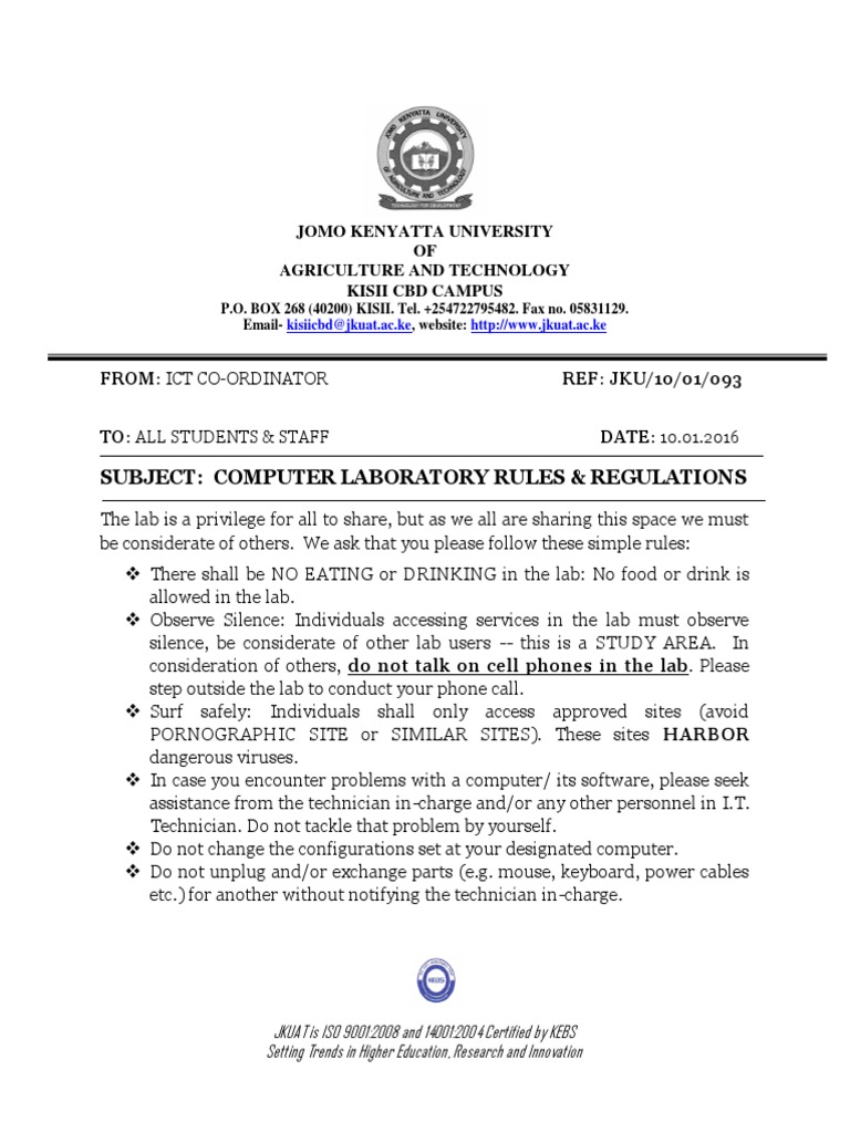 Lab Rules Final PDF Educational Technology Cyberspace