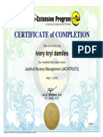 Certificate of Completion for Jackfruit Course