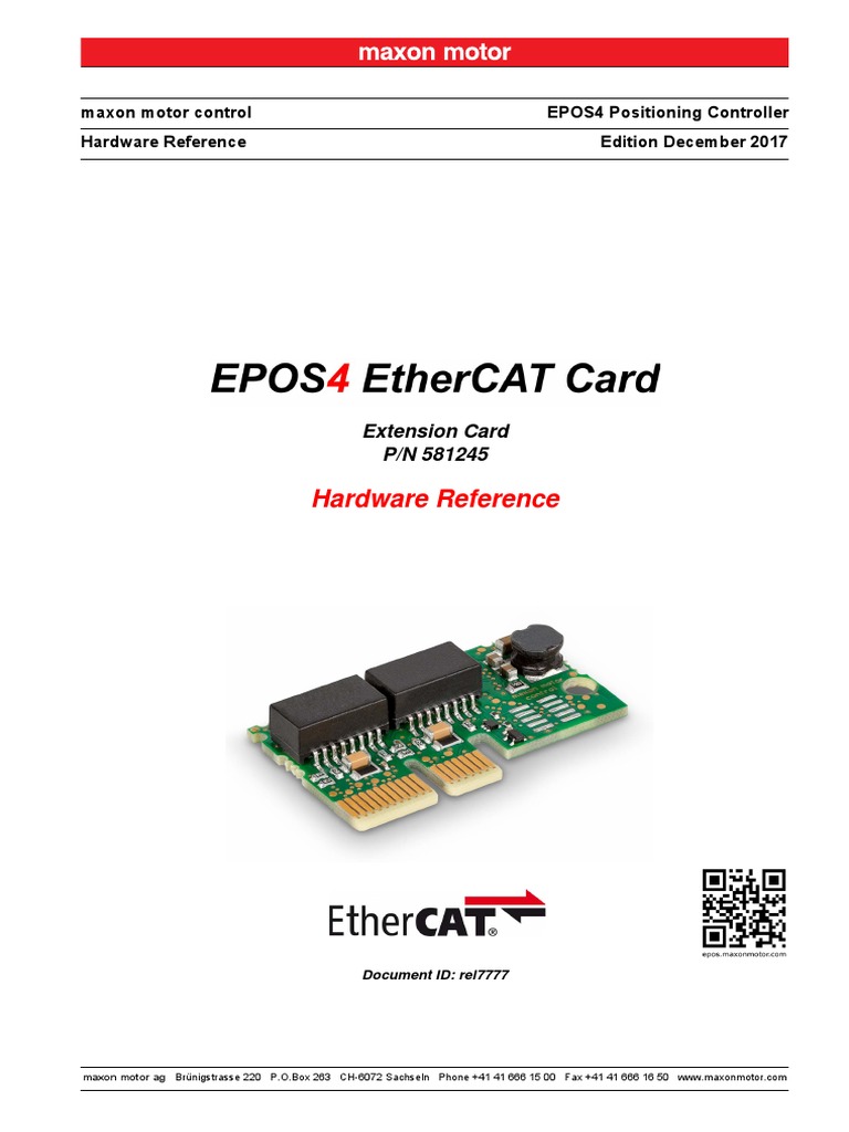 EPOS4 EtherCAT Card Hardware Reference | PDF | Electromagnetic ...