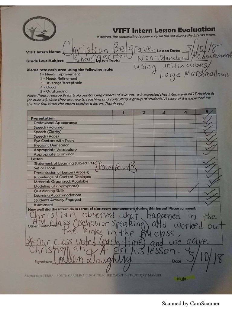 Lesson Evaluation | PDF