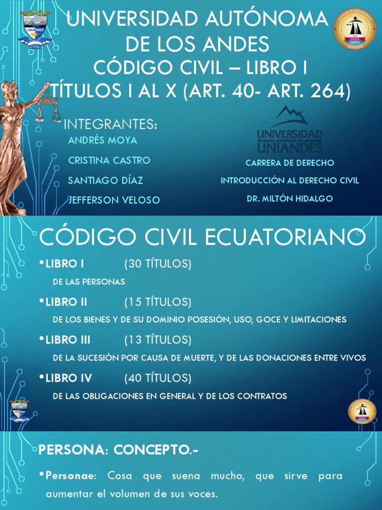Código Civil: Artículos 40 y 264 | PDF | Divorcio | Matrimonio