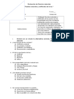 Prueba Unida 1 La Luz 3°