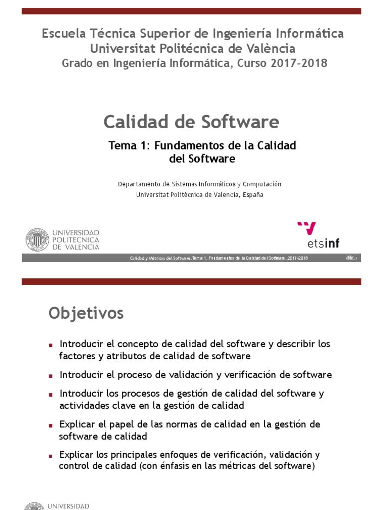 Fundamentos de Calidad del Software | PDF | Calidad de software ...