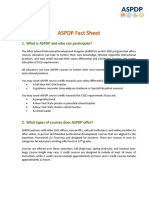 ASPDP Fact Sheet: 1. What Is ASPDP and Who Can Participate?