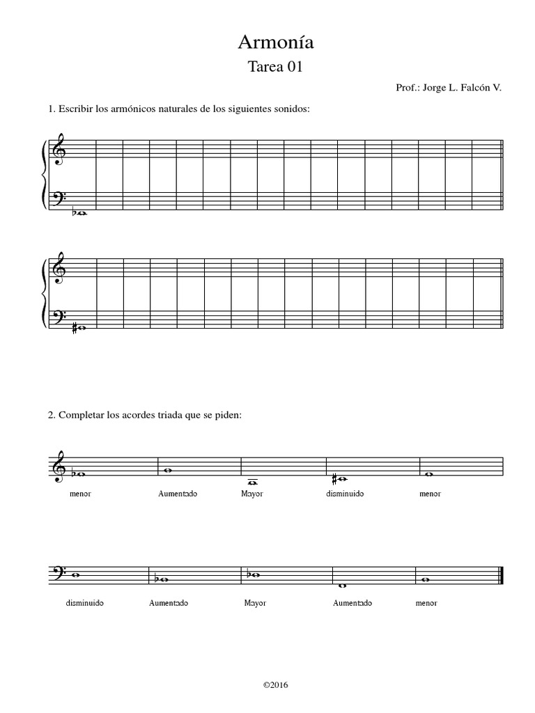 Tabla Grados Armonicos