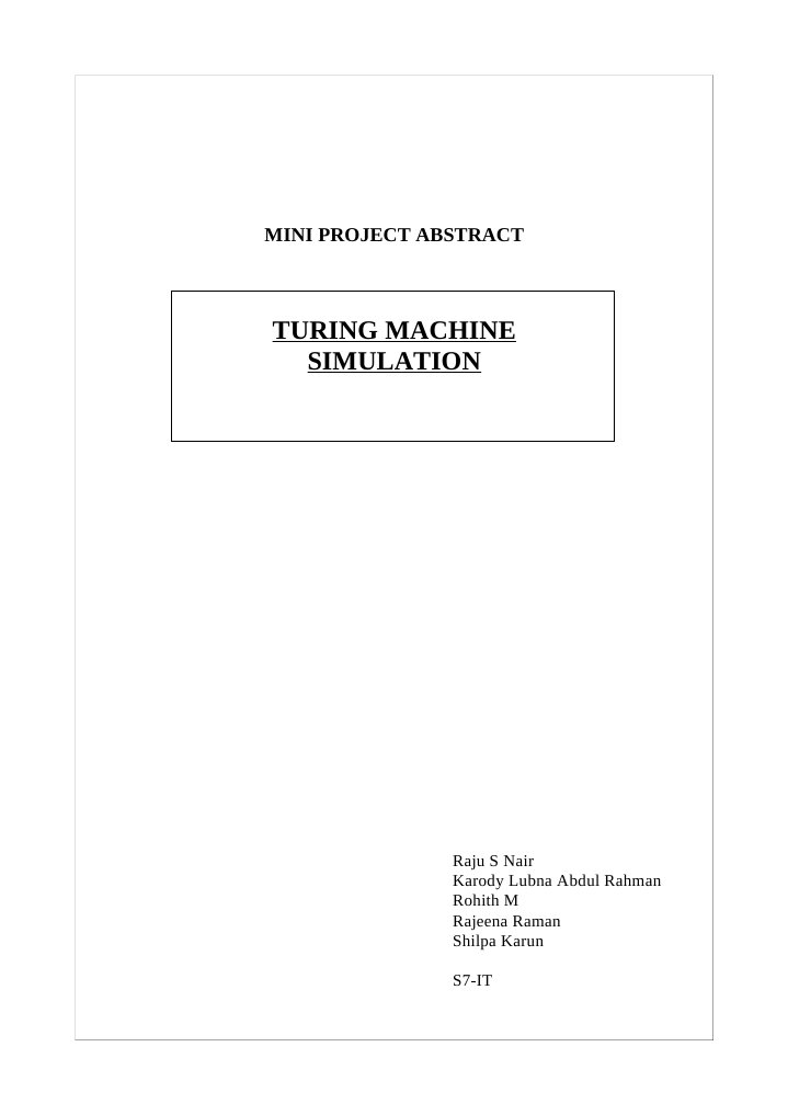 Turing Machine Simulation Project | PDF | Business | Technology ...
