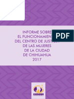 Informe sobre el funcionamiento del Centro de Justicia de las Mujeres de la Ciudad de Chihuahua,  2017