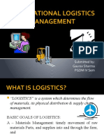 International Logistics Management: Submitted By: Gaurav Sharma PGDM Iv Sem