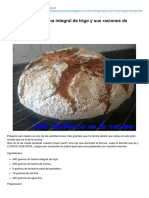 Pan Casero Con Harina Integral de Trigo y Sus Raciones de Hidratos de Carbono