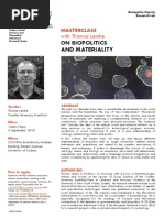 Masterclass with Thomas Lemke on biopolitics and materiality