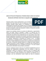 DECLARACIÓN ALIANZA VERDE SEGUNDA VUELTA PRESIDENCIAL- 2018 (2)