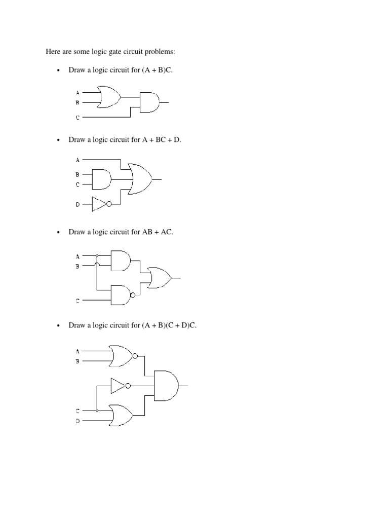Here Are Some Logic Gate Circuit Problems | Download Free PDF | Boolean ...