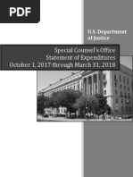 Mueller Russia Expenses — October 2017 to March 2018