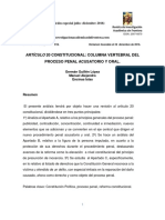 Artículo 20 Constitucional. Columna Vertebral Del Proceso Penal Acusatorio y Oral