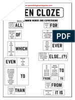 Open Cloze Most Common Words and Expressions