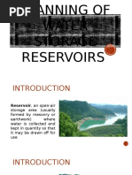 Planning of Water Storage Reservoirs Sarah