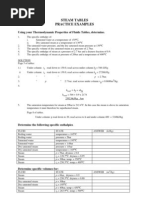 Steam Tables Practice Examples