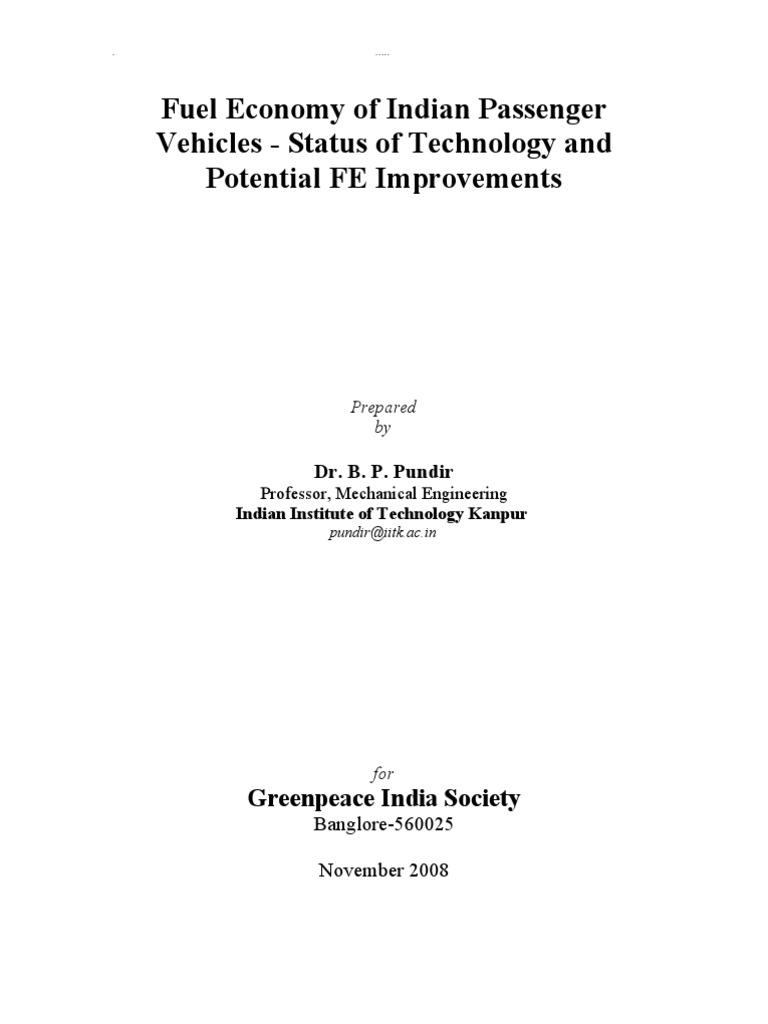 Fuel Economy Innovations in India | PDF | Fuel Economy In Automobiles ...