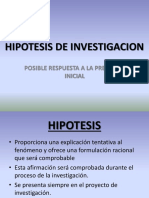 Hipótesis de Investigación